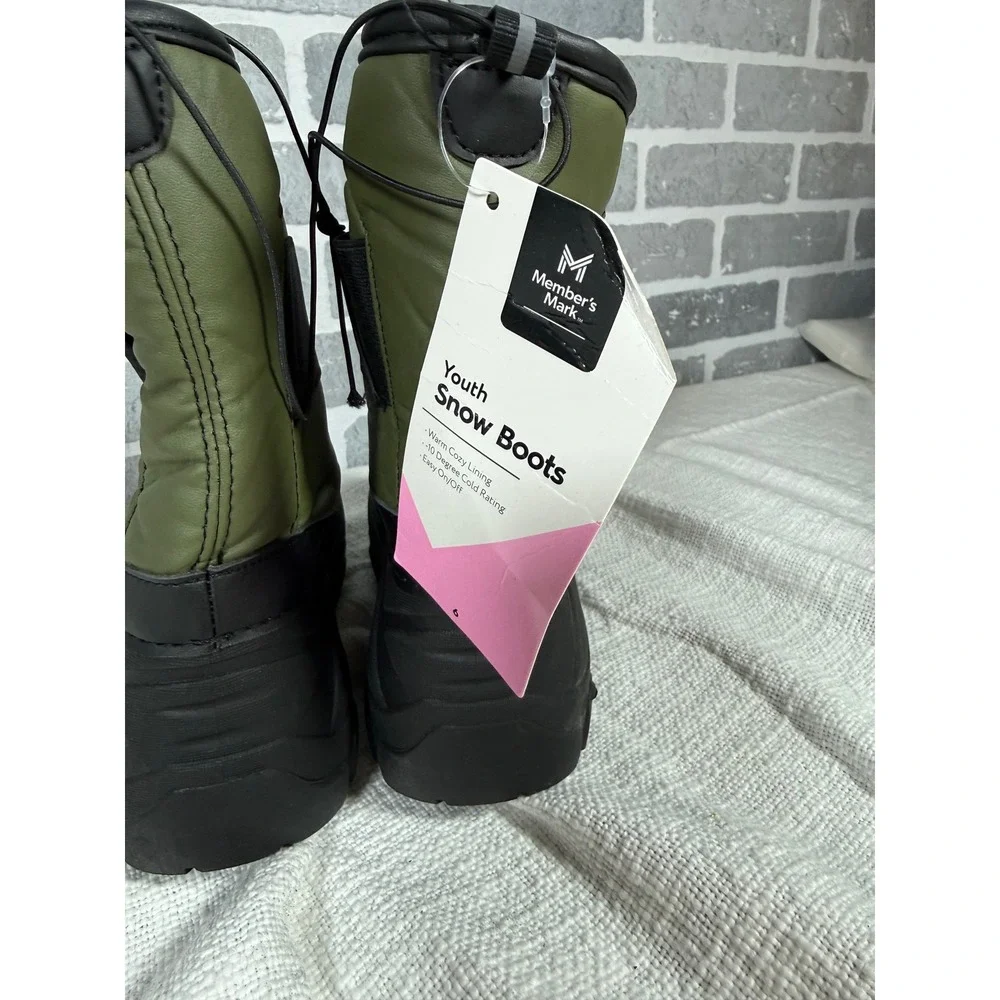 Member's Mark Youth Baker Snow Boots Sea Turtle Green‎ Black Size 6B New